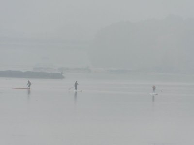 <p>Paddles dans la brume - Crédits photos - E. Budon</p>